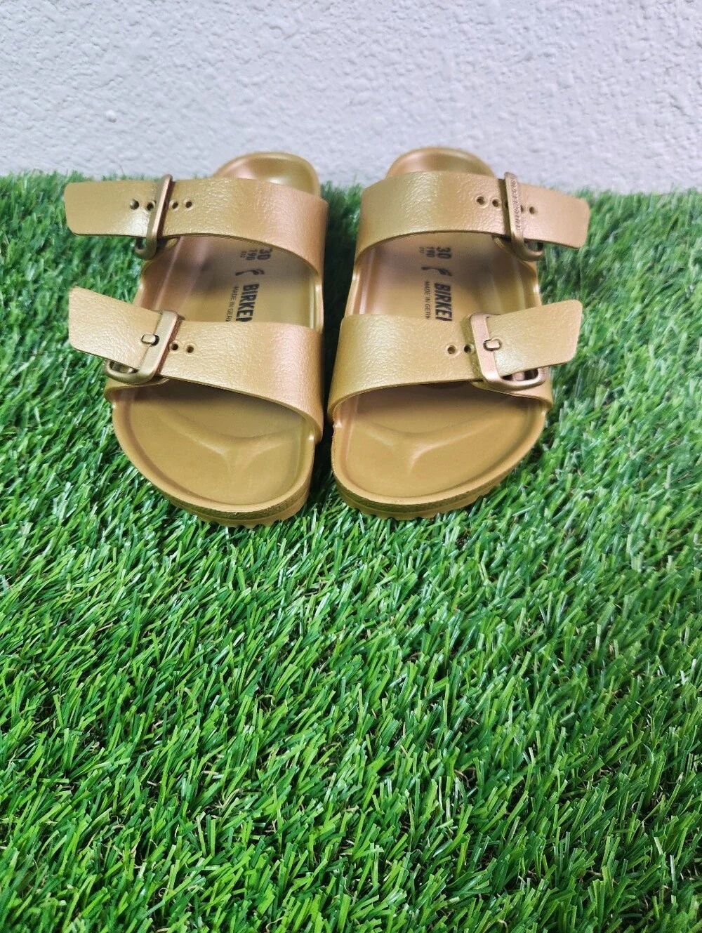 Birkenstock Arizona EVA Glamour Gold Sandals Size 12C/EU30  NWOB